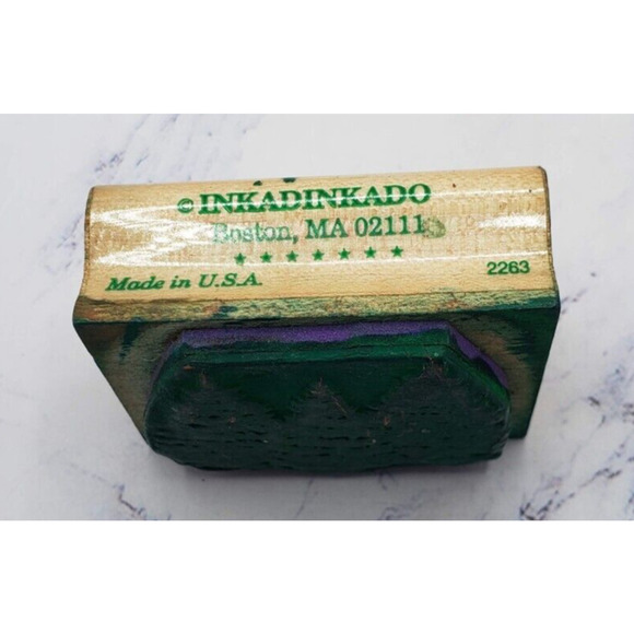 Christmas Holiday Pine Trees Inkadinkado Wood Mounted Rubber Wood Stamp 2263 - Picture 6 of 8